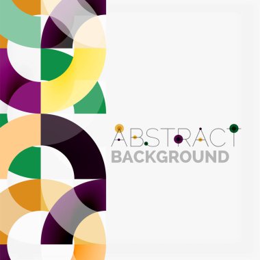 Modern geometrik desen tasarım gri arka plan üzerinde renkli halkalar