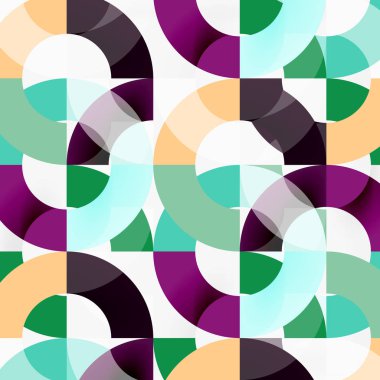 Modern geometrik desen tasarım gri arka plan üzerinde renkli halkalar