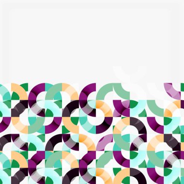 Modern geometrik desen tasarım gri arka plan üzerinde renkli halkalar