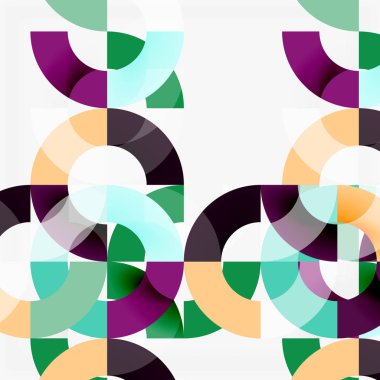 Modern geometrik desen tasarım gri arka plan üzerinde renkli halkalar