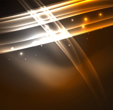 Enerji hatları, karanlıkta parlayan dalgalar vektör arka plan