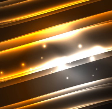 Enerji hatları, karanlıkta parlayan dalgalar vektör arka plan