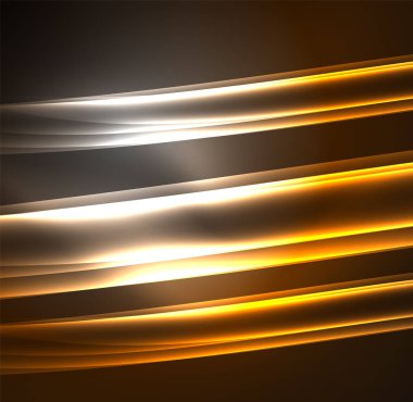 Enerji hatları, karanlıkta parlayan dalgalar vektör arka plan