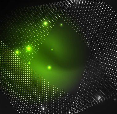 parlayan parçacıkların 3D ışıklı dalga