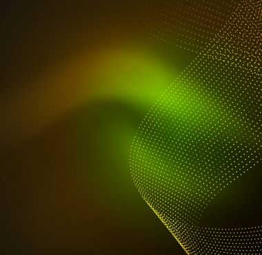 parlayan parçacıkların 3D ışıklı dalga