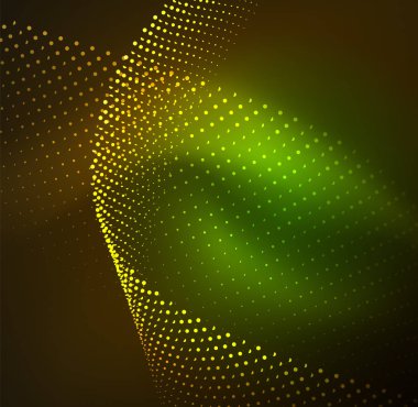 parlayan parçacıkların 3D ışıklı dalga