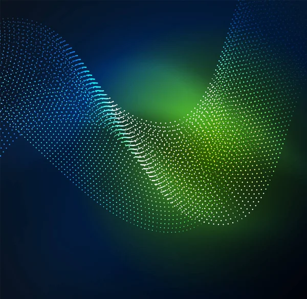 parlayan parçacıkların 3D ışıklı dalga