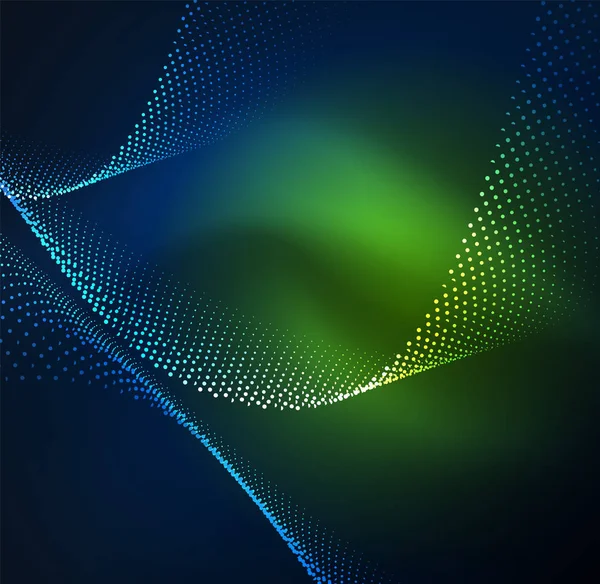 3D světelné vlny zářící částic — Stockový vektor