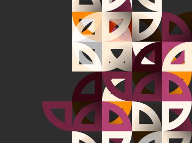 Kağıt daire kesim, mozaik mix geometrik desen tasarım
