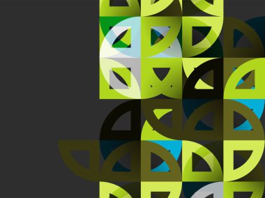 Kağıt daire kesim, mozaik mix geometrik desen tasarım