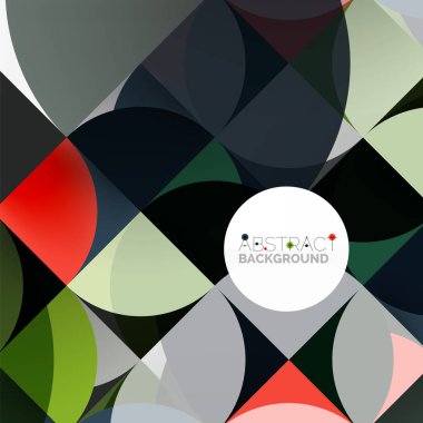 Kağıt daire kesim, mozaik mix geometrik desen tasarım