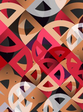 Kağıt daire kesim, mozaik mix geometrik desen tasarım