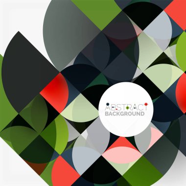 Kağıt daire kesim, mozaik mix geometrik desen tasarım