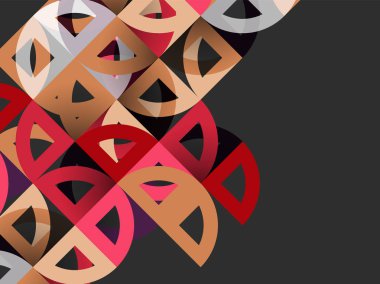 Kağıt daire kesim, mozaik mix geometrik desen tasarım