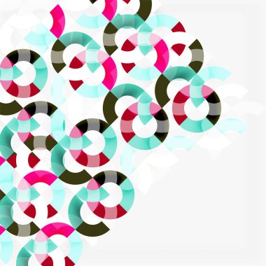 Modern geometrik desen tasarım gri arka plan üzerinde renkli halkalar