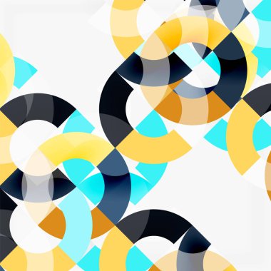 Modern geometrik desen tasarım gri arka plan üzerinde renkli halkalar