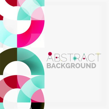 Modern geometrik desen tasarım gri arka plan üzerinde renkli halkalar