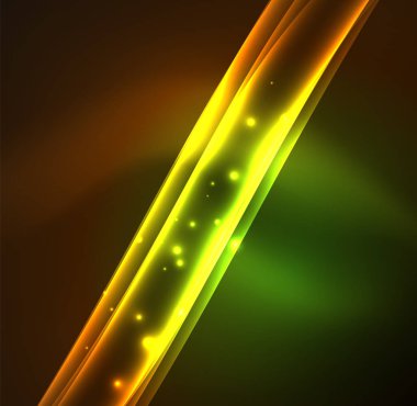 Enerji hatları, karanlıkta parlayan dalgalar vektör arka plan