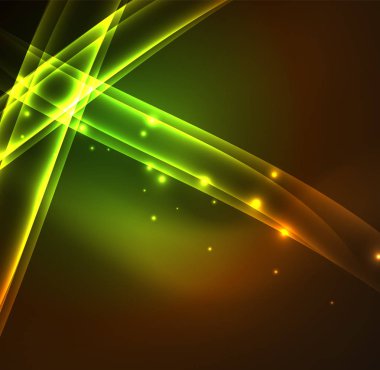 Enerji hatları, karanlıkta parlayan dalgalar vektör arka plan