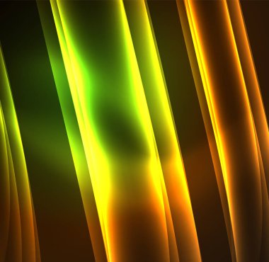 Enerji hatları, karanlıkta parlayan dalgalar vektör arka plan