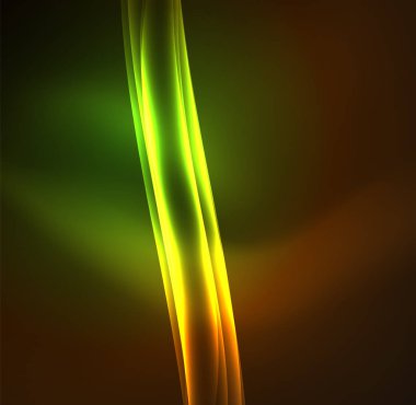 Enerji hatları, karanlıkta parlayan dalgalar vektör arka plan