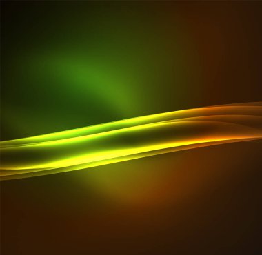 Enerji hatları, karanlıkta parlayan dalgalar vektör arka plan