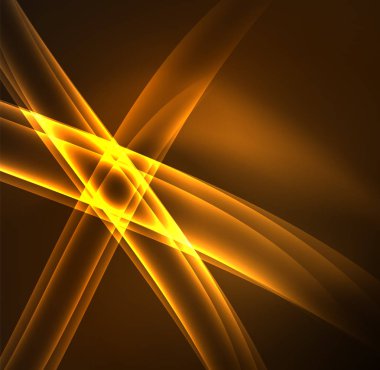 Enerji hatları, karanlıkta parlayan dalgalar vektör arka plan