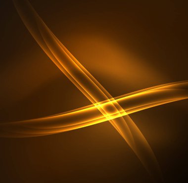 Enerji hatları, karanlıkta parlayan dalgalar vektör arka plan