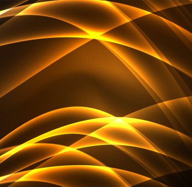 Enerji hatları, karanlıkta parlayan dalgalar vektör arka plan