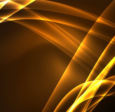 Enerji hatları, karanlıkta parlayan dalgalar vektör arka plan