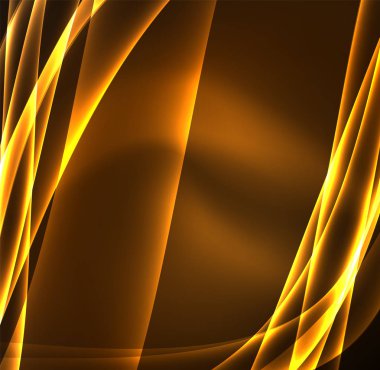 Enerji hatları, karanlıkta parlayan dalgalar vektör arka plan