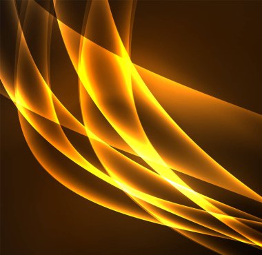 Enerji hatları, karanlıkta parlayan dalgalar vektör arka plan