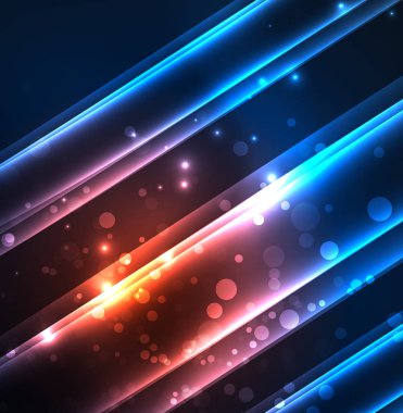 Enerji hatları, karanlıkta parlayan dalgalar vektör arka plan