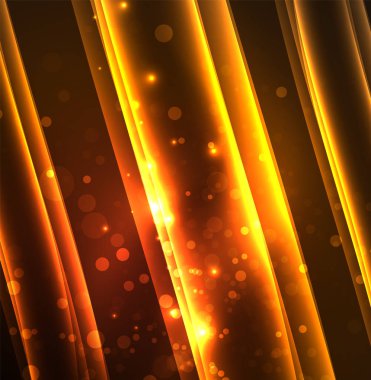 Enerji hatları, karanlıkta parlayan dalgalar vektör arka plan