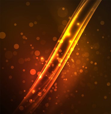 Enerji hatları, karanlıkta parlayan dalgalar vektör arka plan