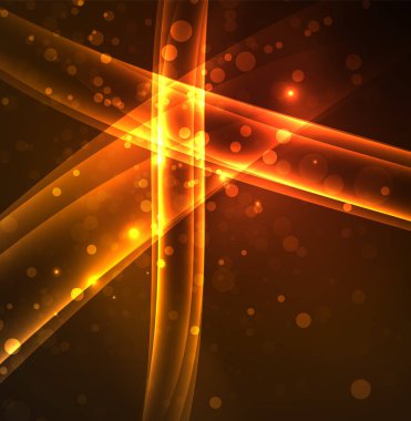 Enerji hatları, karanlıkta parlayan dalgalar vektör arka plan