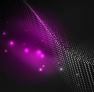 parlayan parçacıkların 3D ışıklı dalga