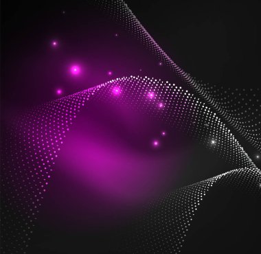 parlayan parçacıkların 3D ışıklı dalga