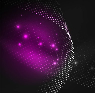 parlayan parçacıkların 3D ışıklı dalga