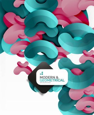 Beyaz renk geometrik yuvarlak şekiller