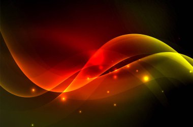 Karanlıkta parlayan dumanlı dalgalar