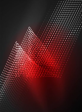 Parçacıklar koyu renk arka plan üzerinde oluşturulan parlayan dalga