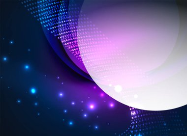 Parçacıklar koyu renk arka plan üzerinde oluşturulan parlayan dalga