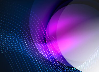 Parçacıklar koyu renk arka plan üzerinde oluşturulan parlayan dalga