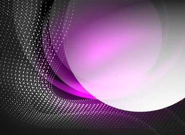 Parçacıklar koyu renk arka plan üzerinde oluşturulan parlayan dalga