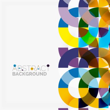 Modern geometrik desen tasarım gri arka plan üzerinde renkli halkalar