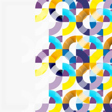 Modern geometrik desen tasarım gri arka plan üzerinde renkli halkalar