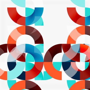 Modern geometrik desen tasarım gri arka plan üzerinde renkli halkalar