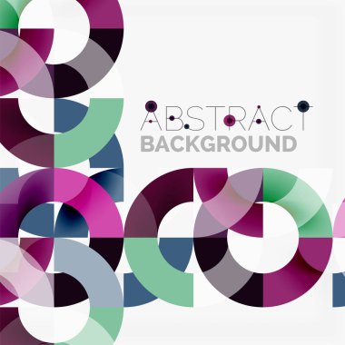 Modern geometrik desen tasarım gri arka plan üzerinde renkli halkalar