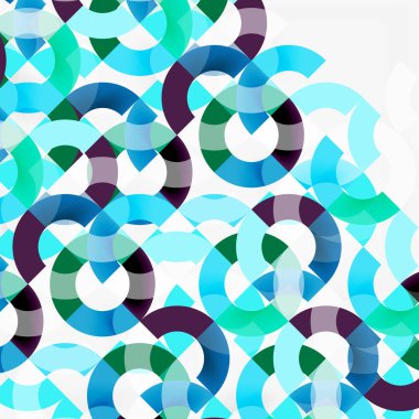 Modern geometrik desen tasarım gri arka plan üzerinde renkli halkalar